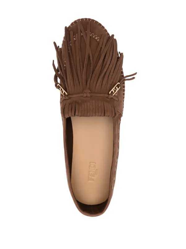 【関税&送料込】Fendi Brown Suede O Lock Light Loafers Fendi O'Lock loafers Leather Brown | Fendi