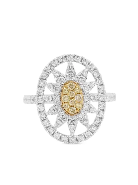 HYT Jewelry Anello in oro giallo 18kt con diamanti e platino