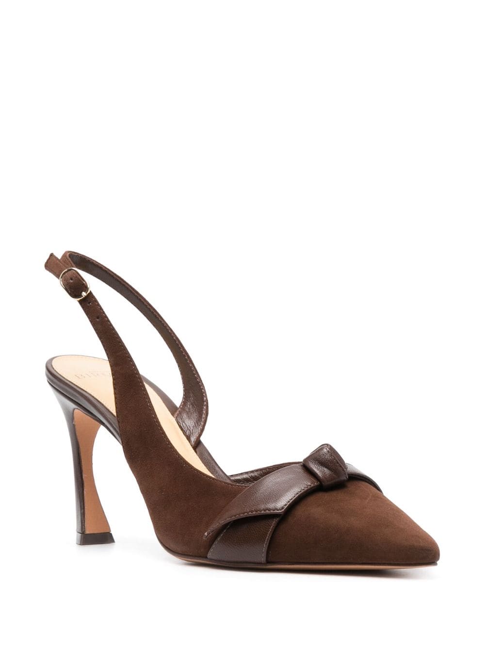 Shop Alexandre Birman Bow-detailing Leather Pumps In Brown