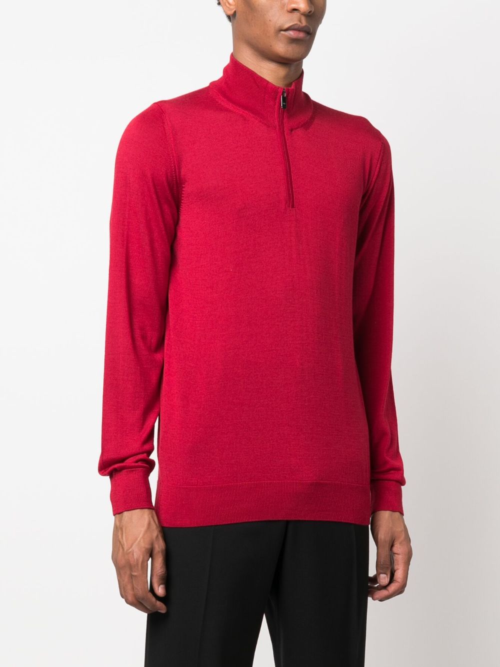 Shop Pal Zileri High-neck Virgin Wool-silk Sweatshirt In Red