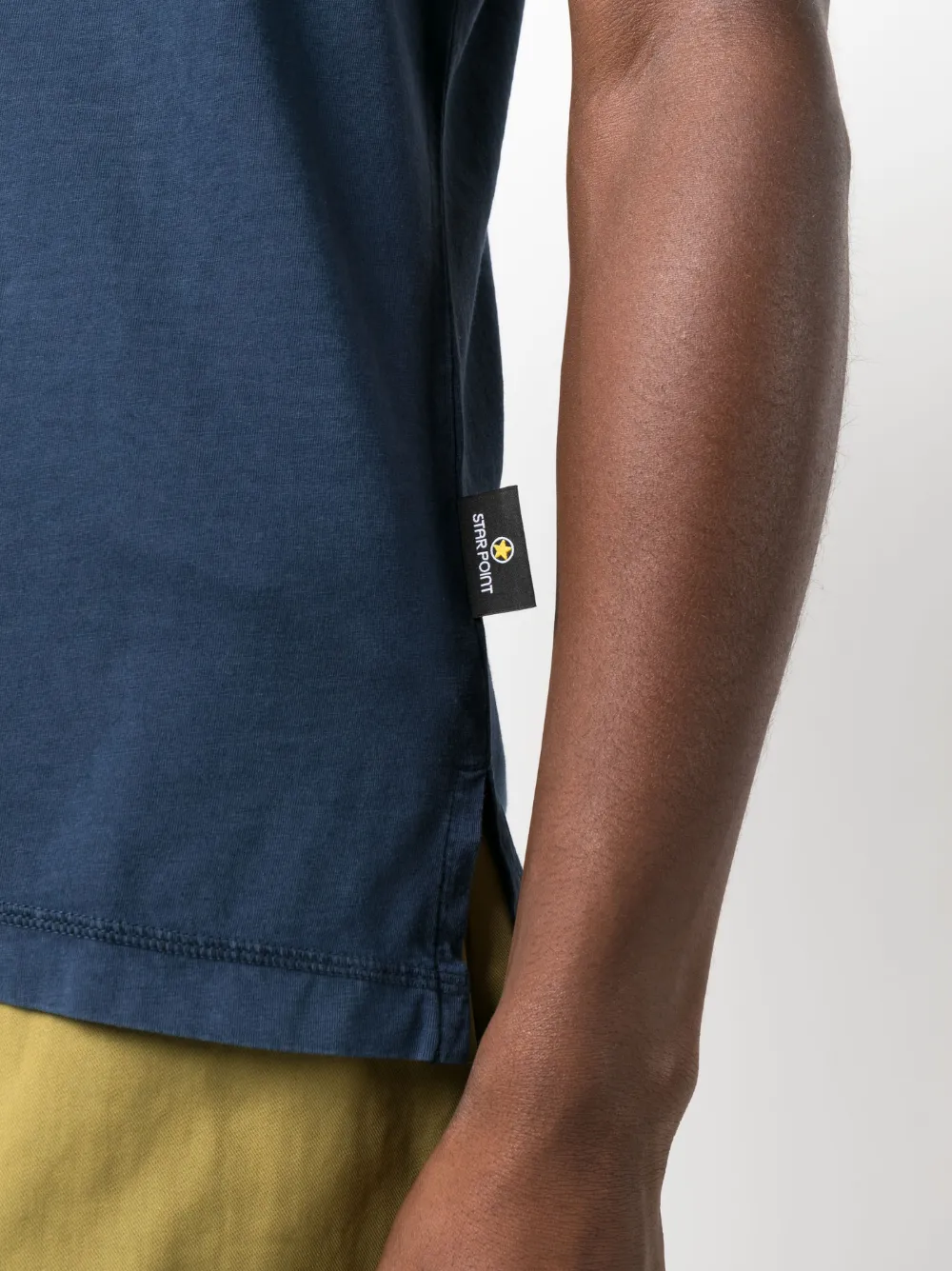 Star Point Logo-patch Cotton T-shirt In Blue
