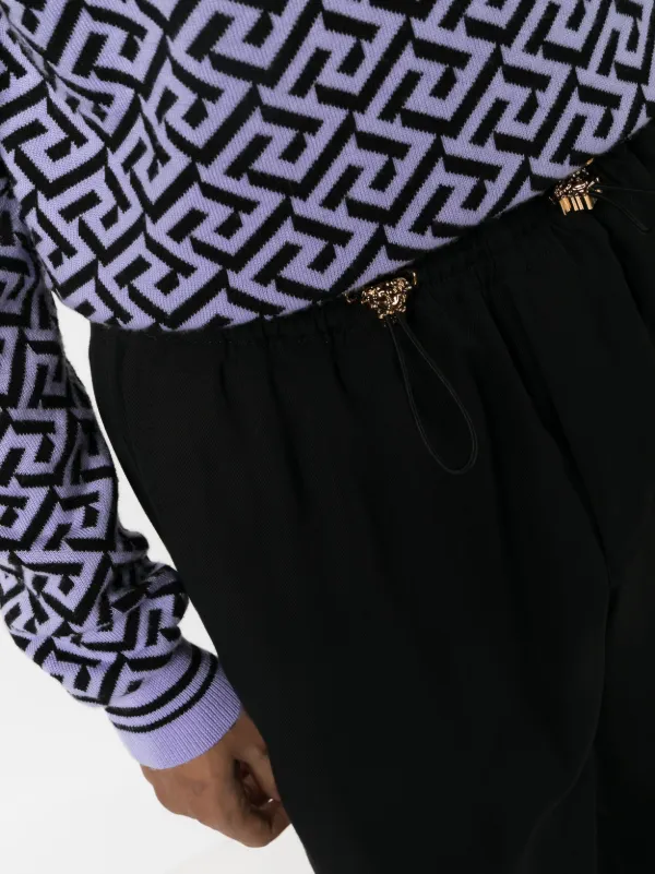 【versace】ドローストリングウエストバンドトラックパンツ Versace ドローストリング トラックパンツ | ブラック | FARFETCH JP