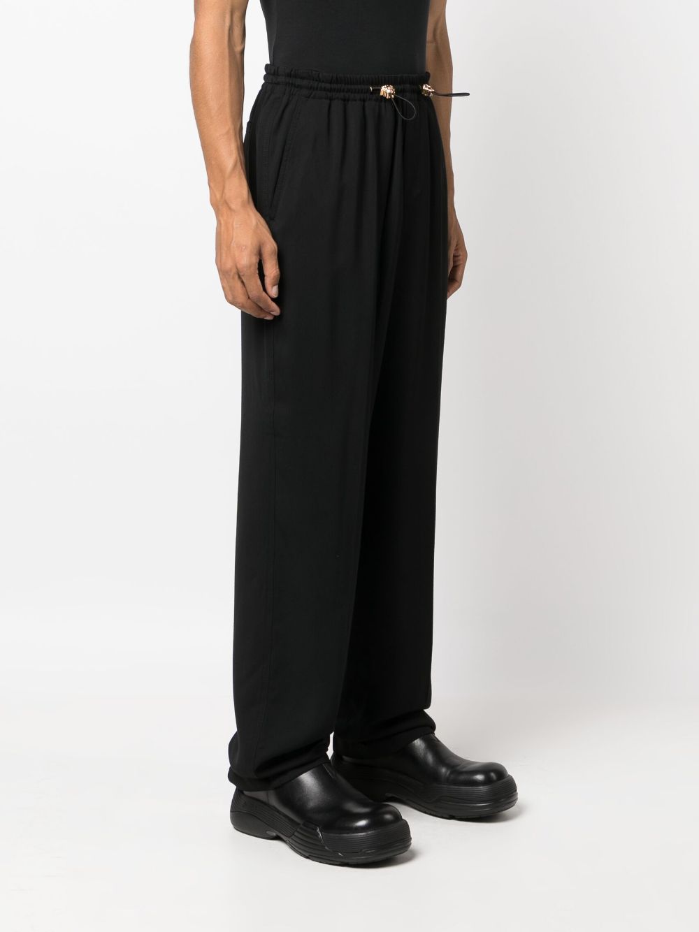 Shop Versace Drawstring-fastening Cotton Track Pants In Black