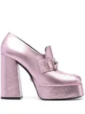 Versace Aevitas 125mm metallic-effect platform pumps - Pink