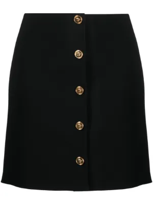 Embellished ruched miniskirt in black - Versace