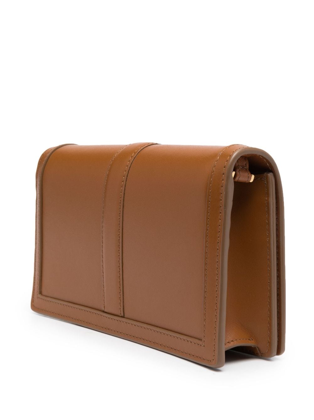 Shop Versace Greca Goddess Leather Mini Bag In Brown