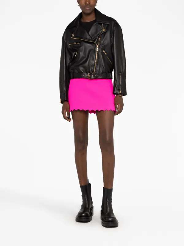 Versace レザー ライダースジャケット | ブラック | FARFETCH JP