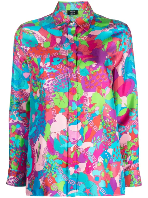 Versace X Dua Lipa Floral Summer silk shirt