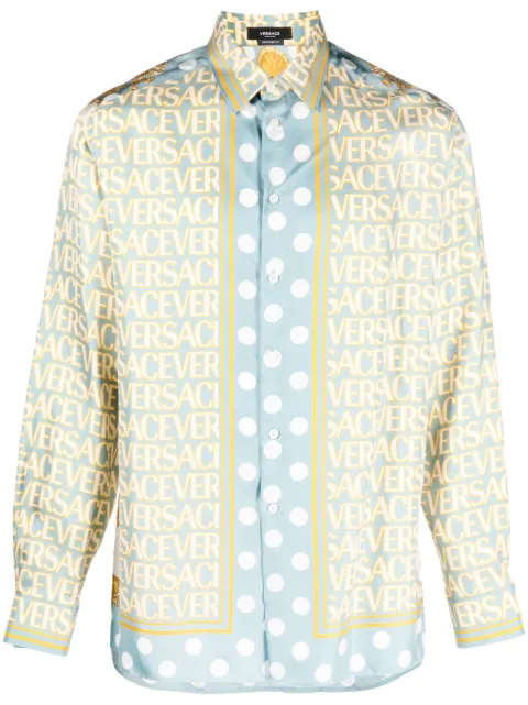 Versace - Versace Allover-print silk shirt