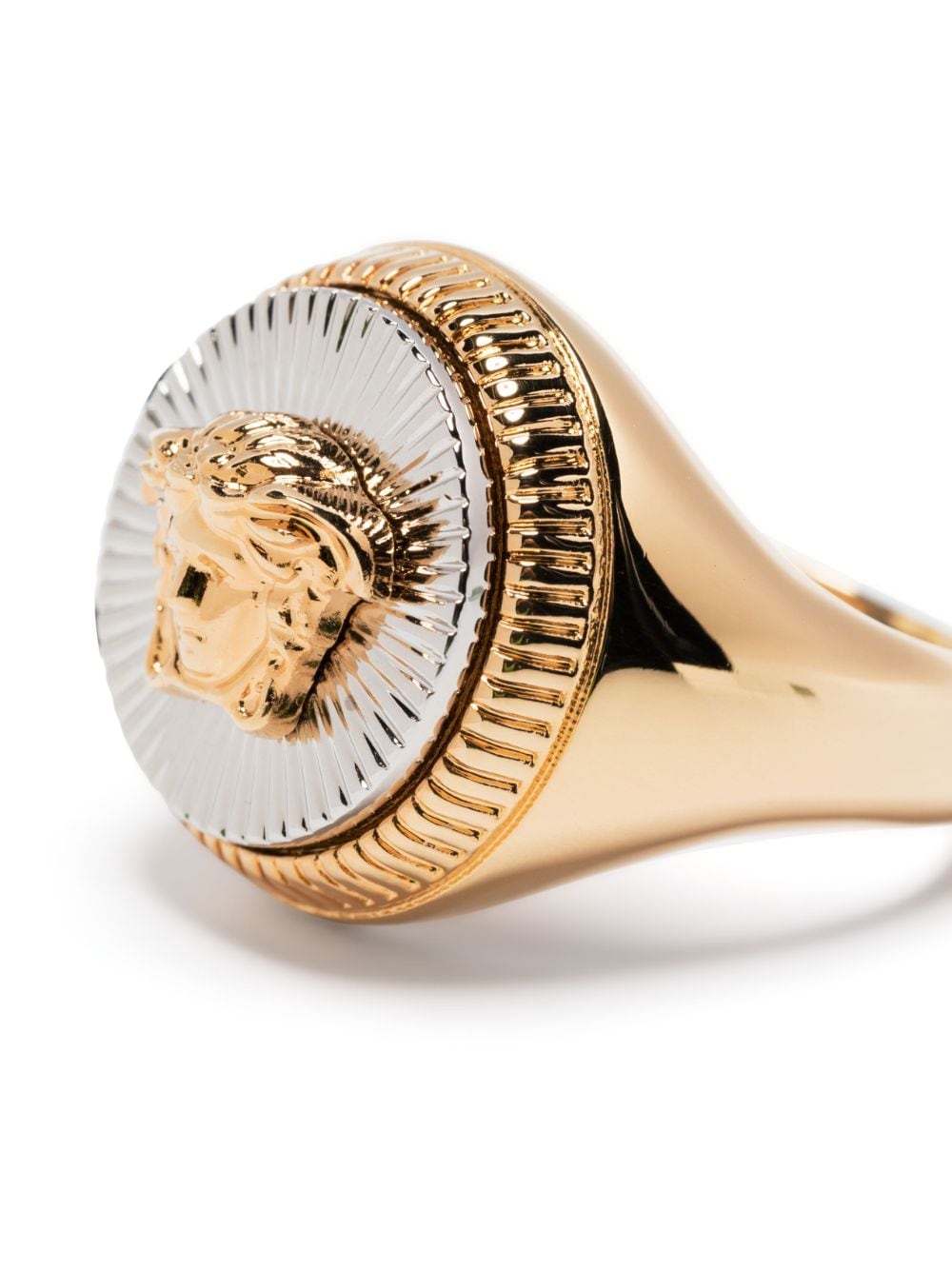 Shop Versace Medusa Biggie Ring In Gold
