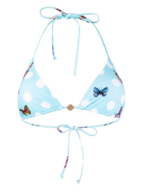 Versace x Dua Lipa butterfly-print bikini top