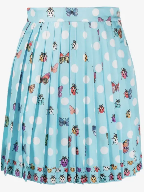 Versace jupe plissée Butterflies en soie
