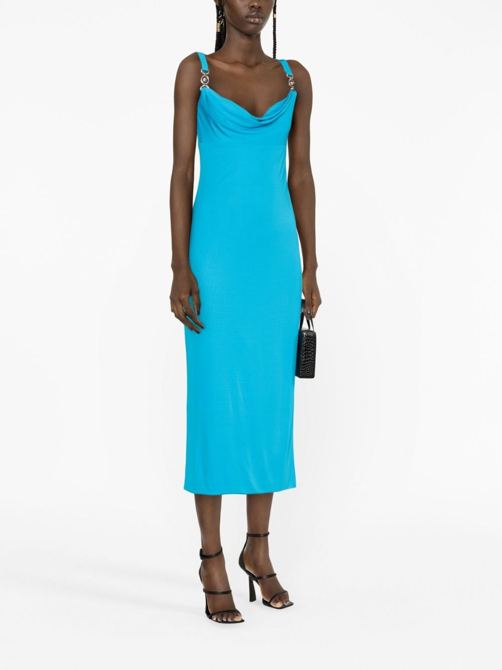 Shop Versace Medusa '95 Midi Dress In Blue