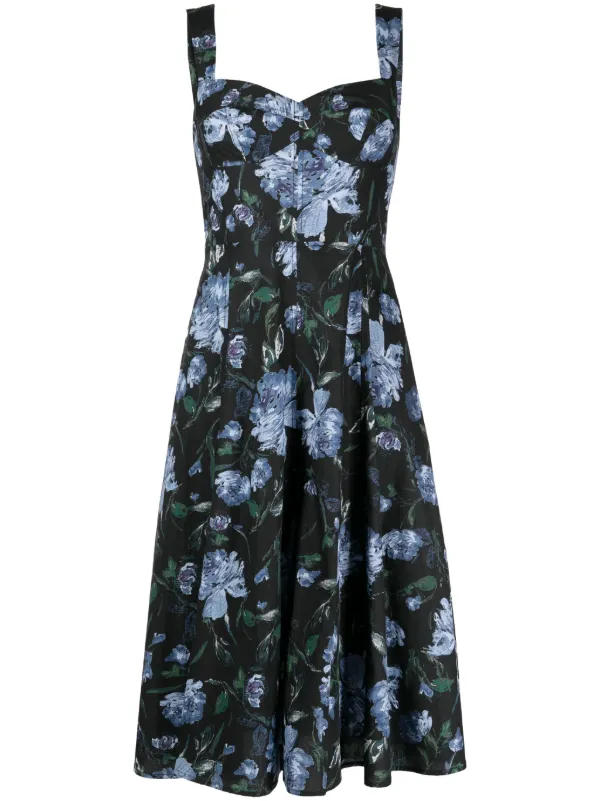 Cotton floral midi dress sales