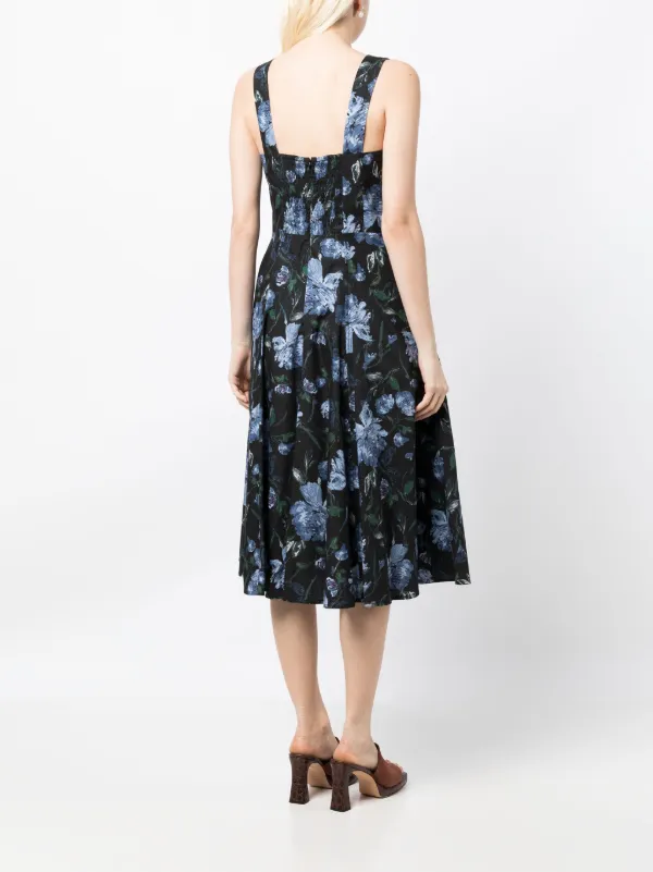 Marchesa Rosa Holly floral print Cotton Midi Dress Farfetch