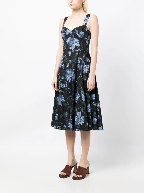 Cotton floral top midi dress