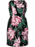 Marchesa Notte sequin-embellished strapless minidress - Black
