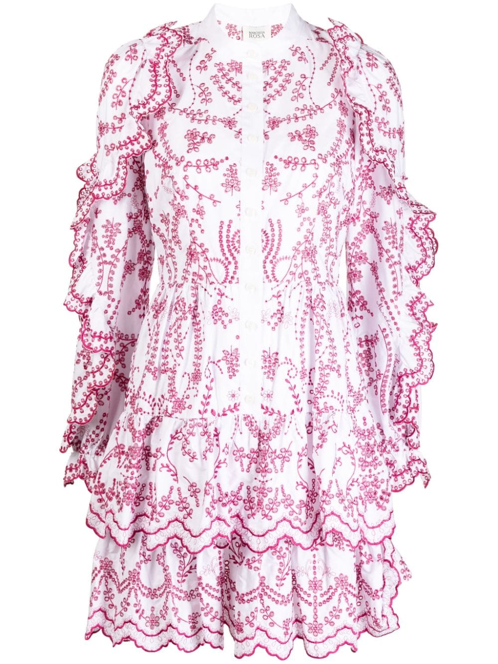 Marchesa Rosa Altheda Broderie-anglaise Cotton Minidress In White