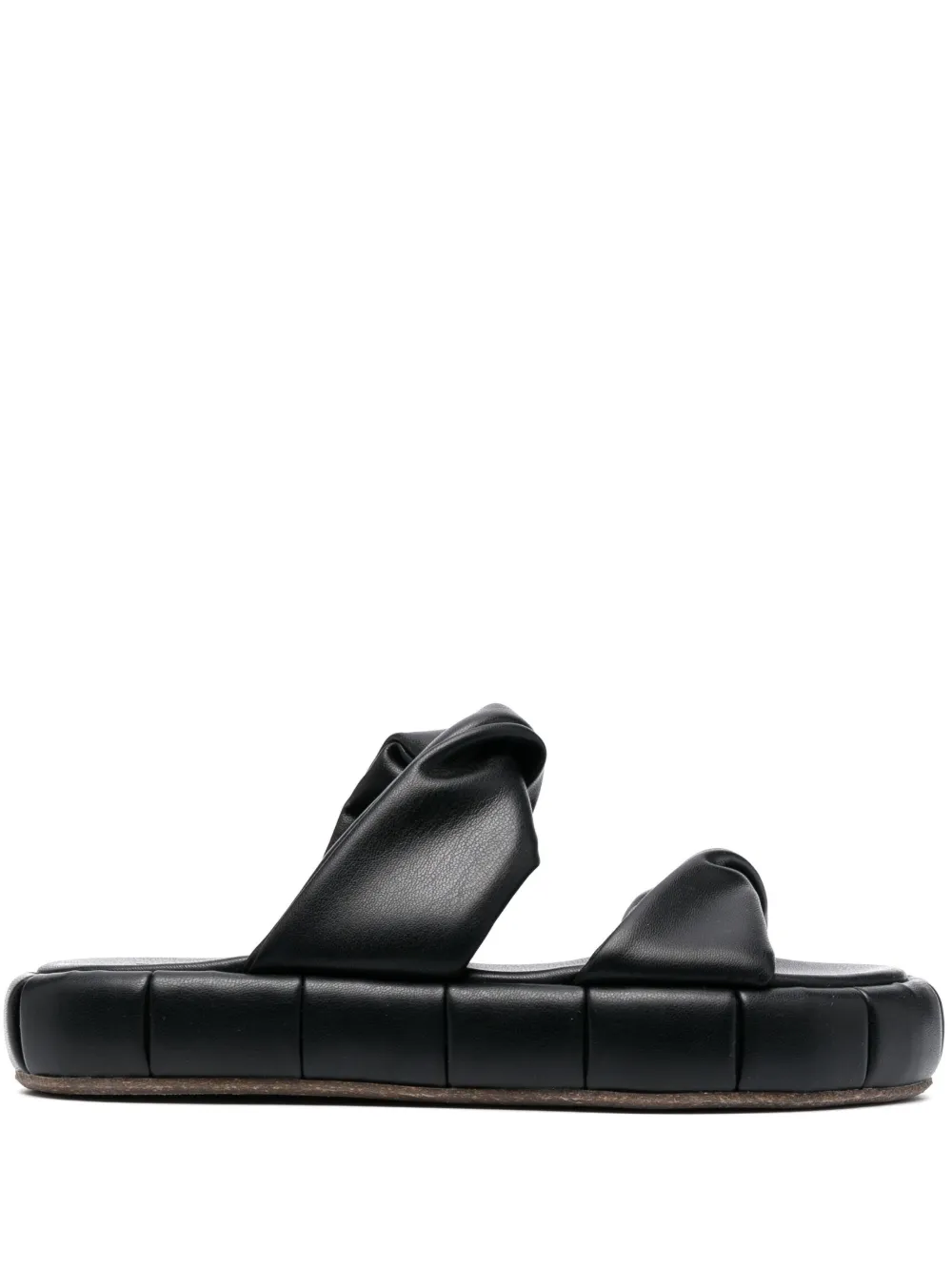 Themoirè Black Faux Leather Phoenix Flats In Black