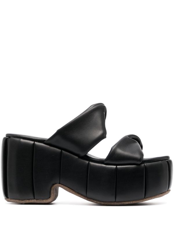 Knotted platform outlet slide sandal