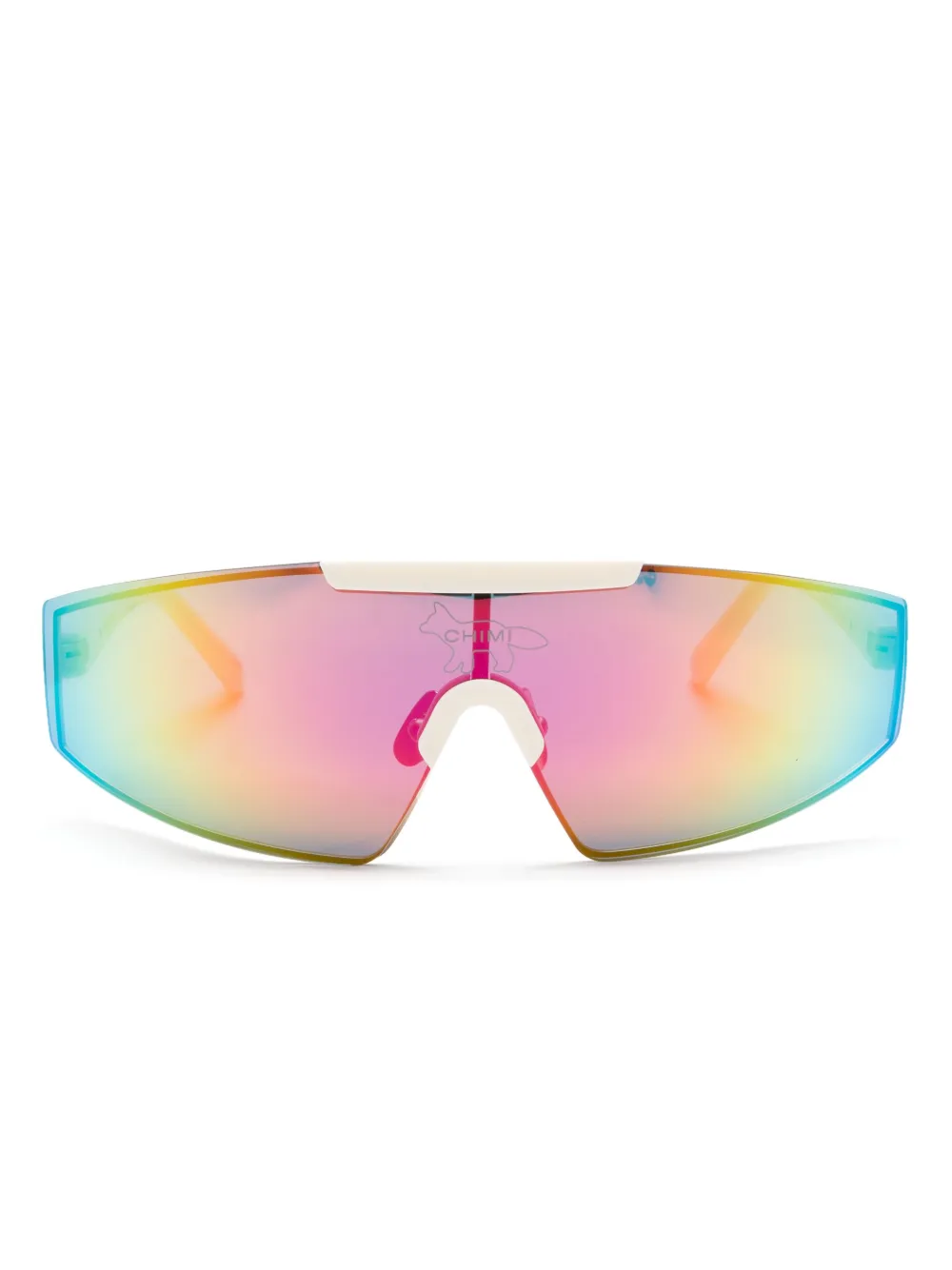 Maison Kitsuné X Chimi Shield Visor Tinted Sunglasses In White ModeSens