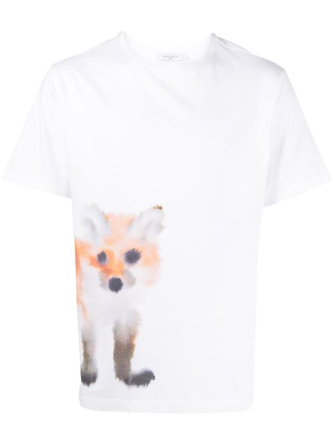 Maison Kitsuné - watercolour-fox cotton T-shirt