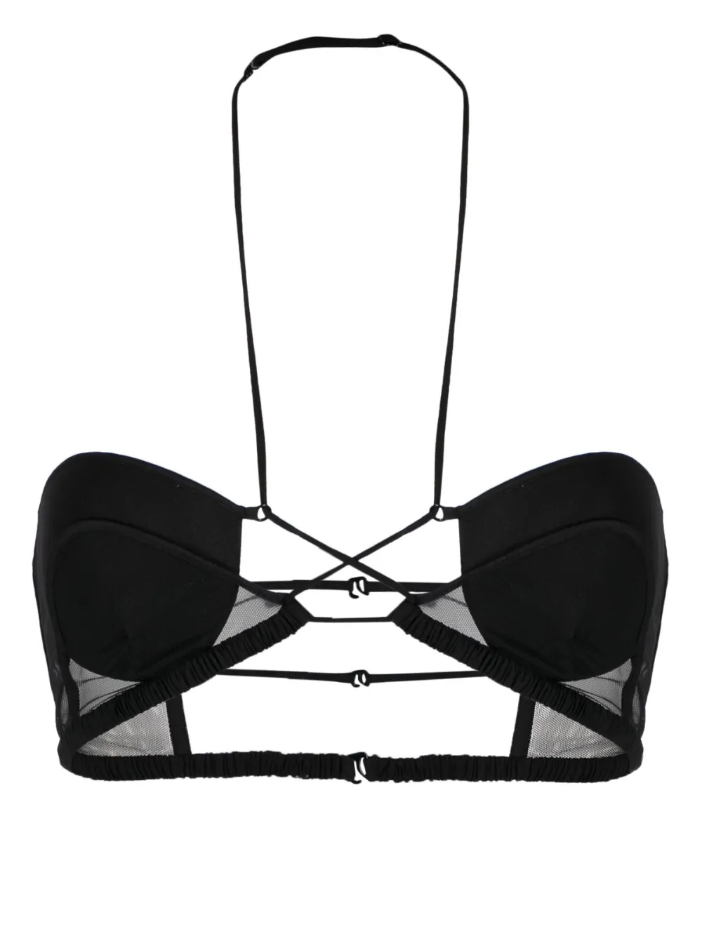 Nensi Dojaka Hilma Strappy Halter Neck Bra In Black