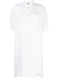 Fay short-sleeved linen shirtdress - White