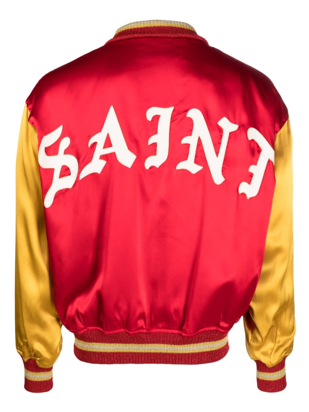 Shop Saint Mxxxxxx Satin Bomber Jacket In Red