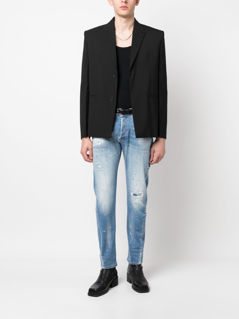 John Richmond Jeans met verfspatten - Blauw