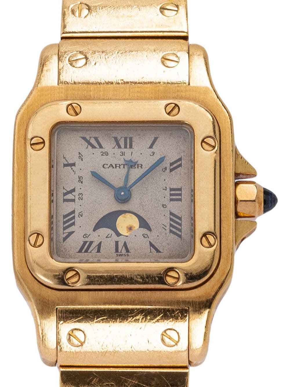 Cartier 1992 pre owned Santos Moonphase 24mm Farfetch