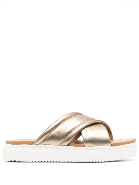 UGG - crossover-strap leather slides
