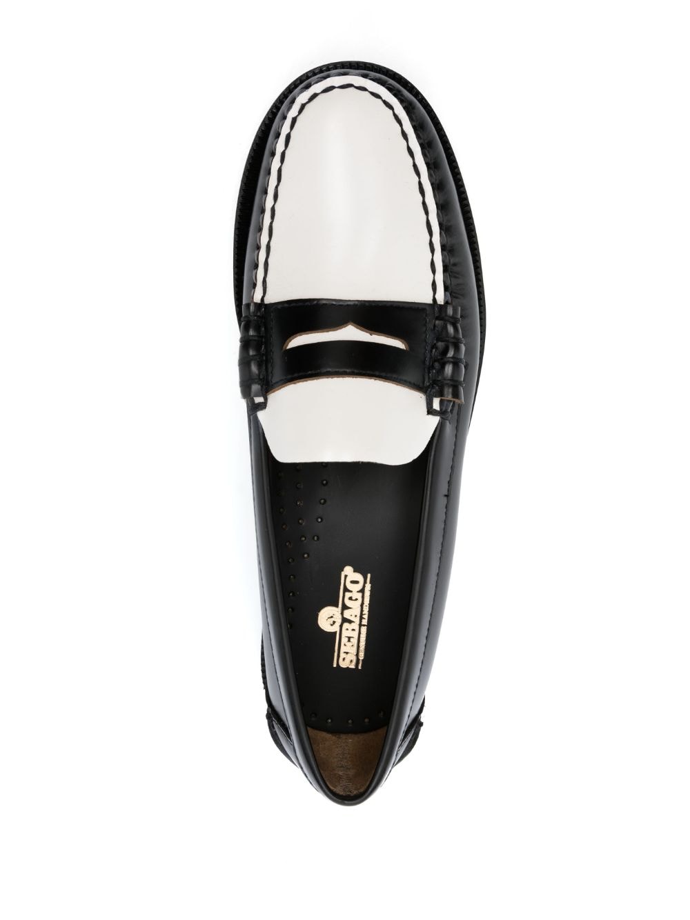 Shop Sebago Two-tone Leather Oxford Shoes In Black