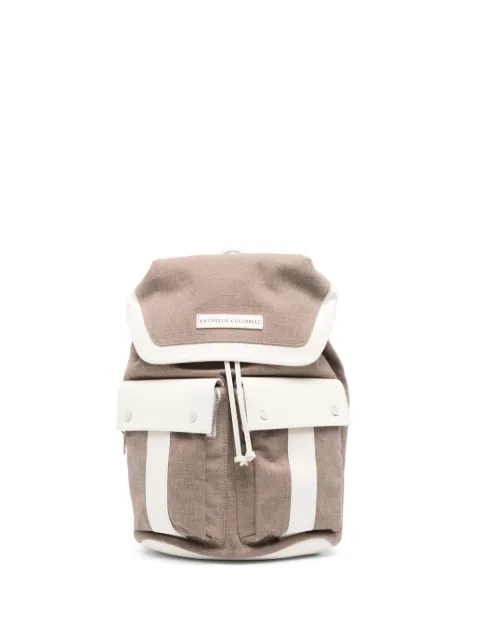 Brunello Cucinelli two-tone panelled backpack