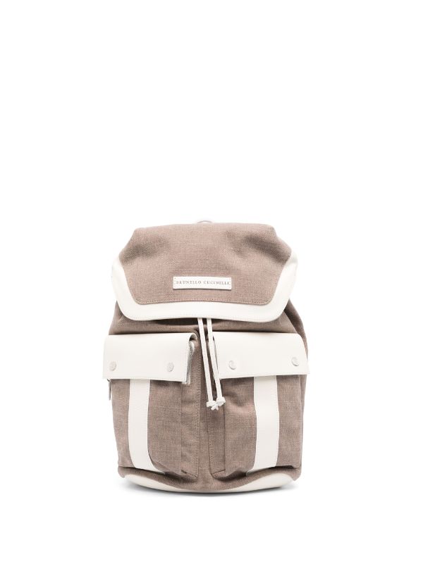 Brunello Cucinelli two-tone Panelled Backpack - Farfetch