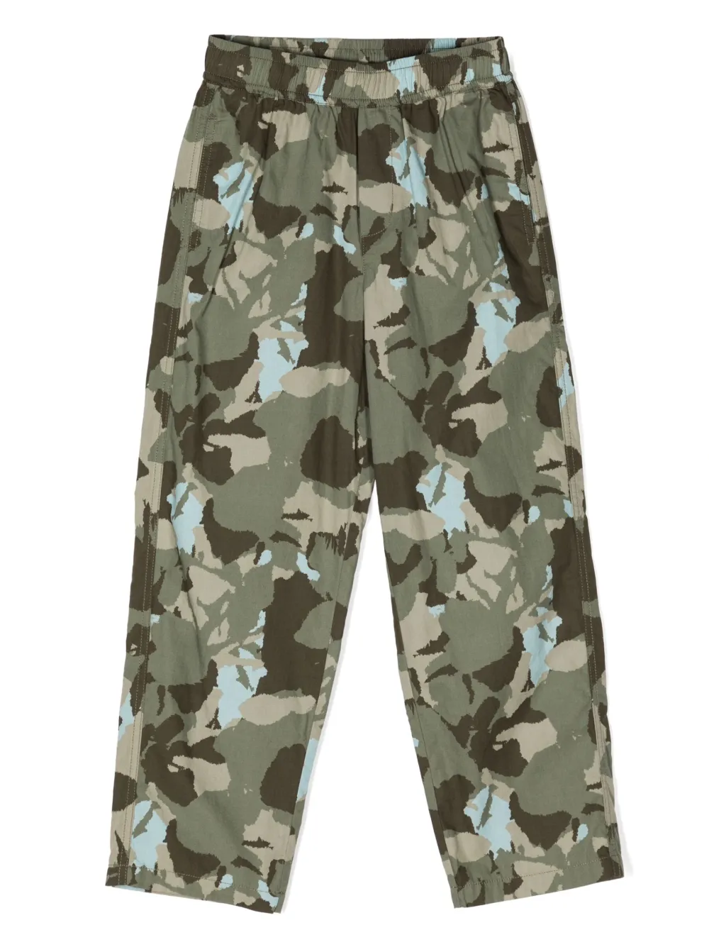 Aspesi Kids' Camouflage-print Straight Trousers In Green