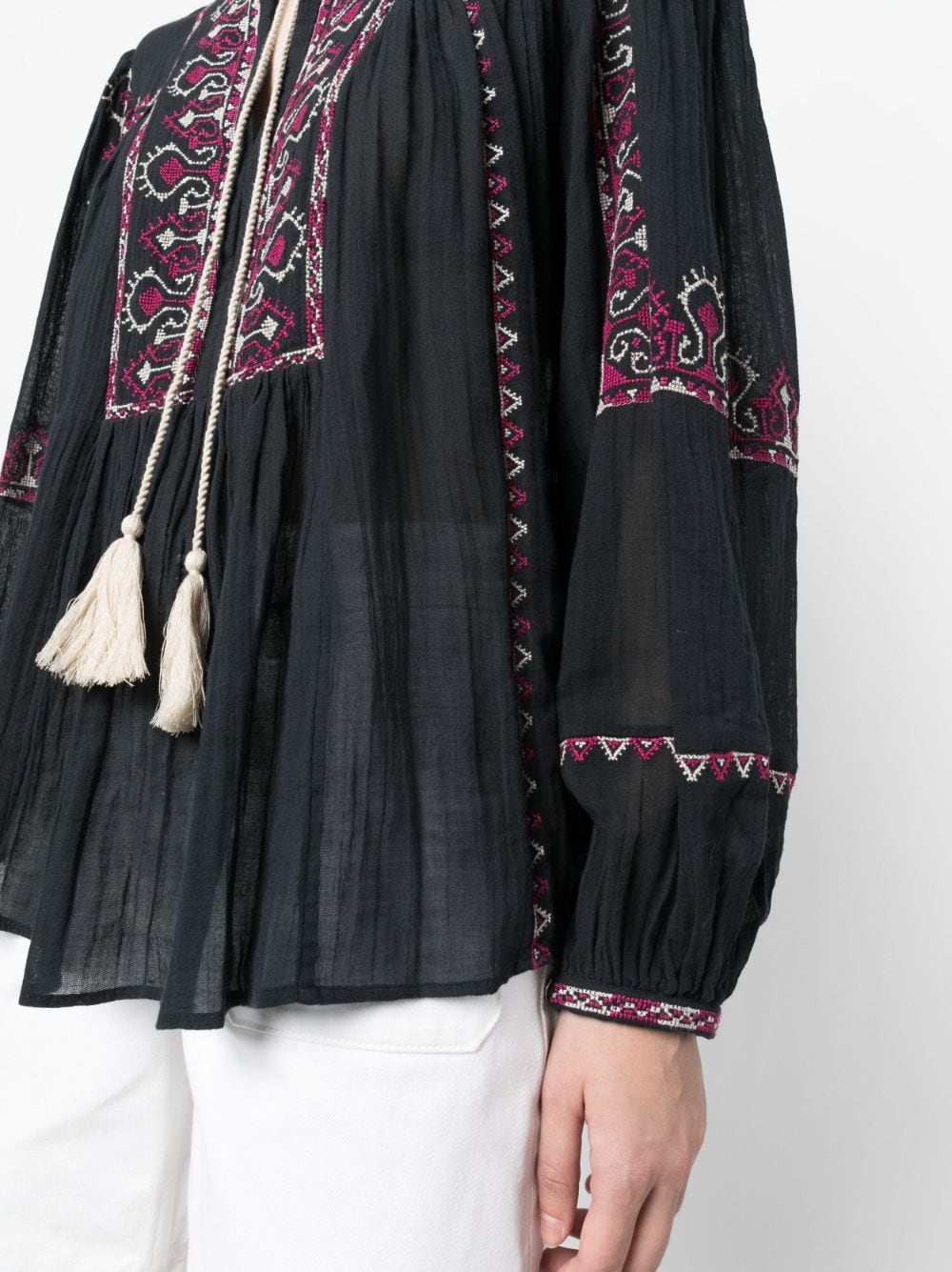 Shop Isabel Marant Kiledia Embroidered Blouse In Schwarz