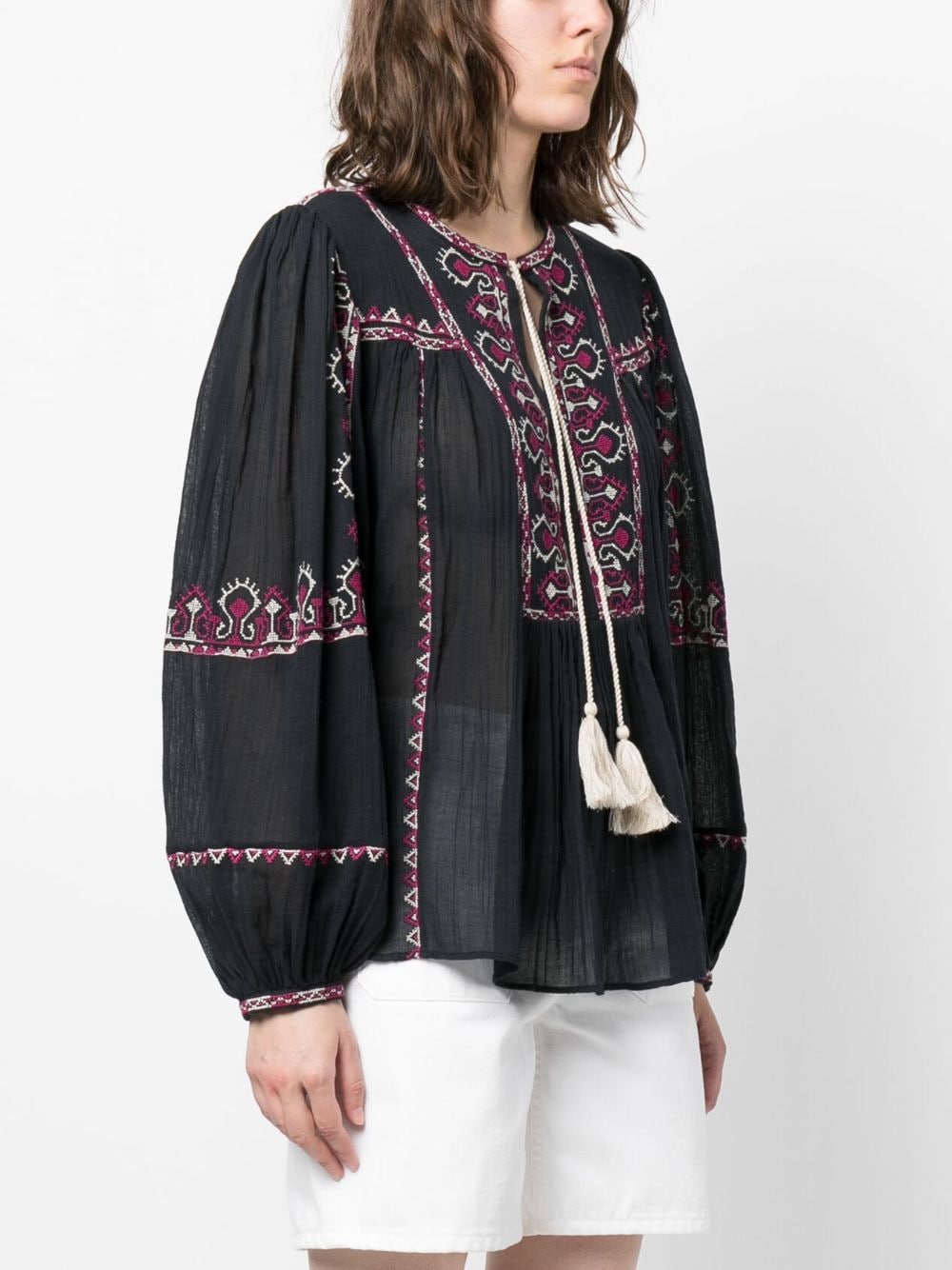 Shop Isabel Marant Kiledia Embroidered Blouse In Schwarz