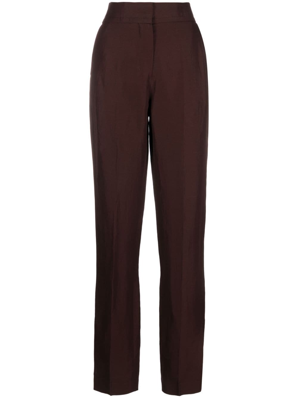 Shop Jacquemus Le Tibau Side-slit Trousers In Brown