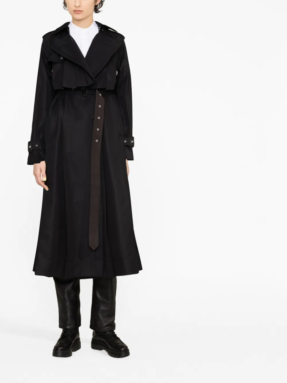 sacai Trenchcoat met ceintuur - Zwart