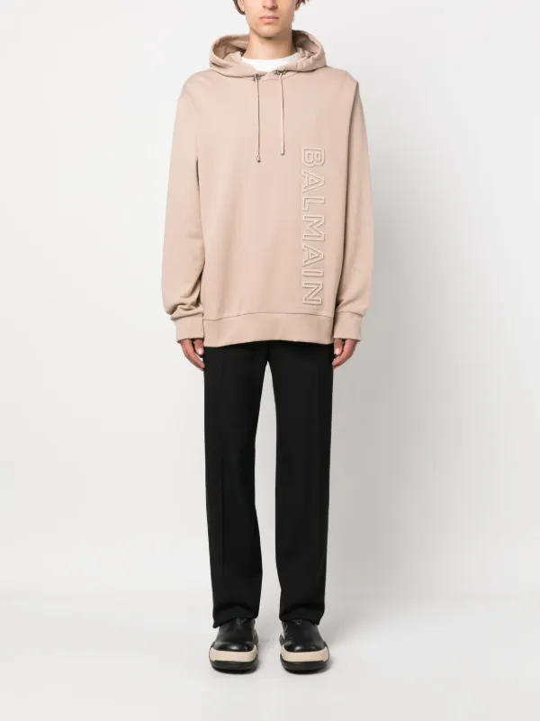【送料&関税込】Balmain Logo Cotton Hoodie BALMAIN Logo-Print Cotton-Jersey Hoodie for Men | MR PORTER
