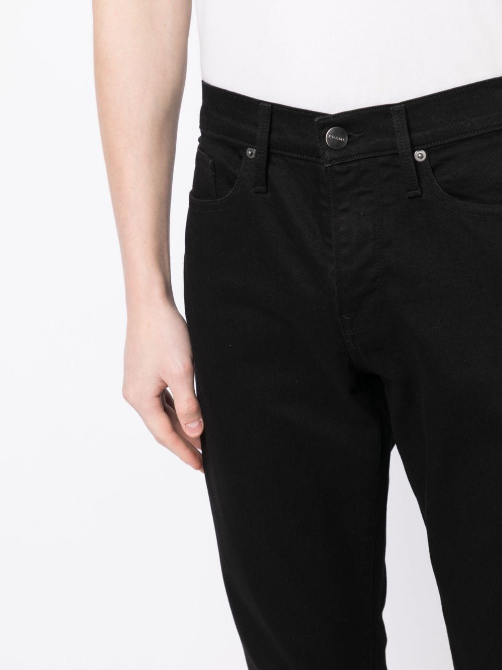 Shop Frame L'homme Slim-cut Jeans In Black