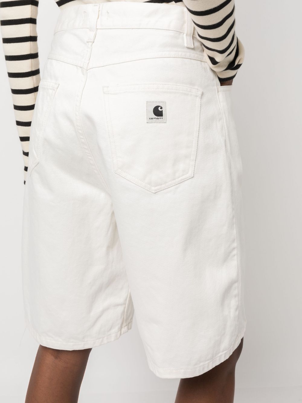 Shop Carhartt Barndon Denim Shorts In White