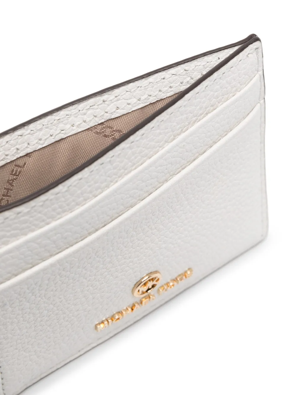 Shop Michael Michael Kors Logo-lettering Leather Wallet In White