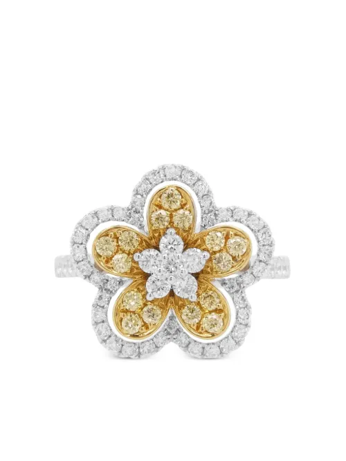 Bague en or 18ct et platine sertie de diamants - HYT Jewelry - Modalova