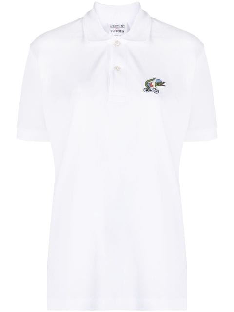 Lacoste - logo-patch cotton polo top