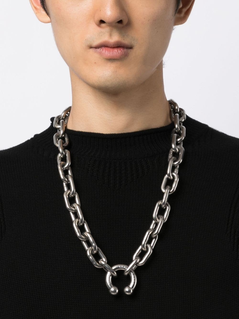 Random Identities P.A chain-link necklace - Zilver