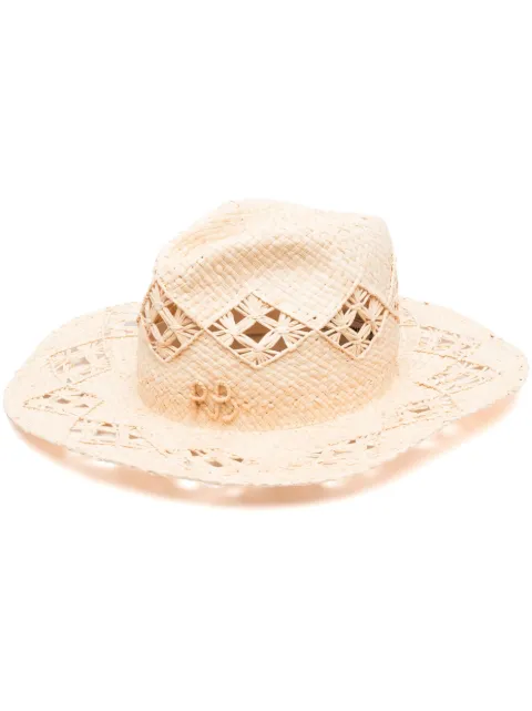 Ruslan Baginskiy interwoven-straw fedora hat