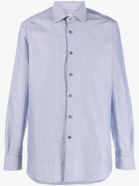 Pal Zileri chemise en coton à fines rayures