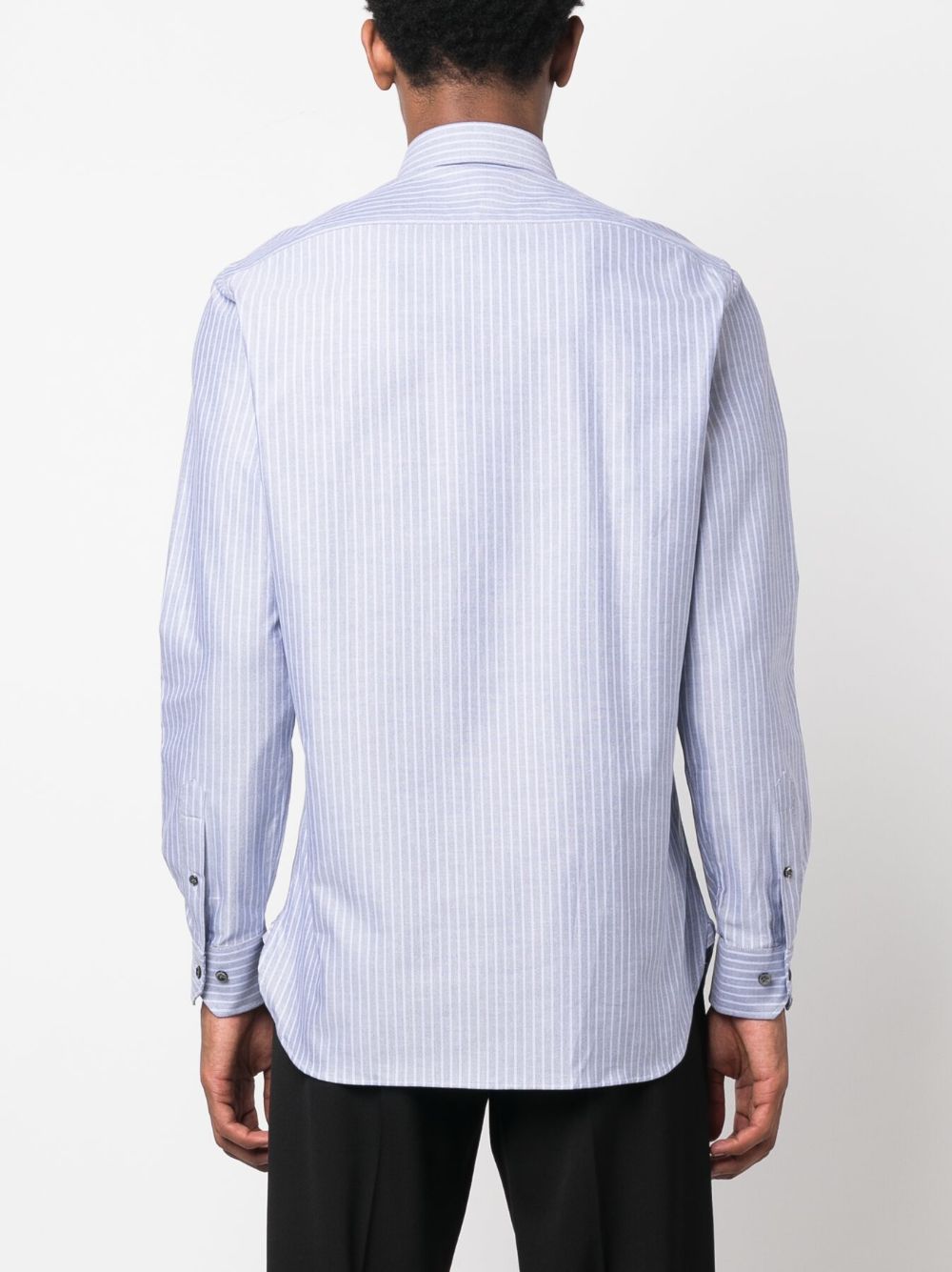 Shop Pal Zileri Pinstripe Cotton Shirt In Blue